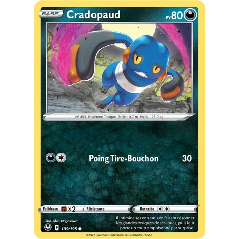 Cradopaud 109/195 : Joyau Commune (Brillante) de l'extension Pokémon Tempête Argentée