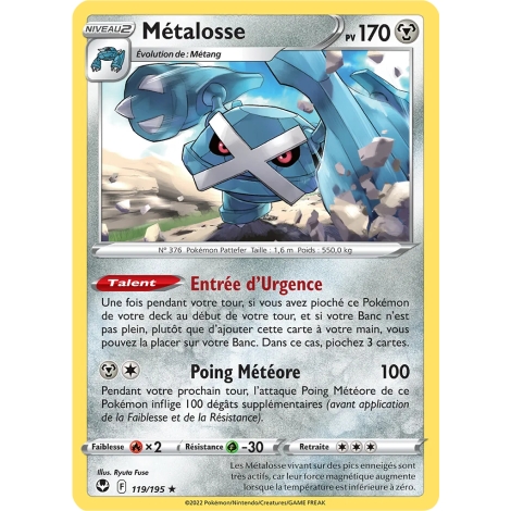 Métalosse - Holographique rare de Pokémon Tempête Argentée 119/195