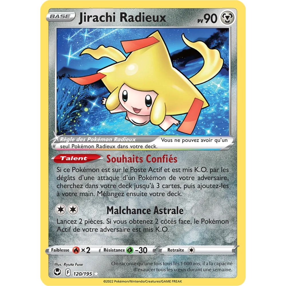 Jirachi Radieux - Radieux rare de Pokémon Tempête Argentée 120/195