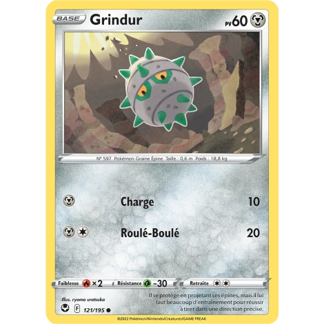 Grindur 121/195 : Joyau Commune (Brillante) de l'extension Pokémon Tempête Argentée