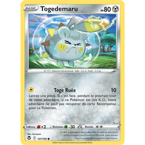 Carte Togedemaru - Commune (Brillante) de Pokémon Tempête Argentée 127/195