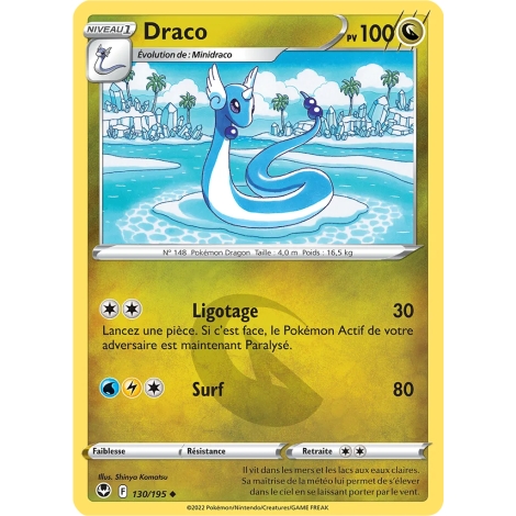 Carte Draco - Peu commune (Brillante) de Pokémon Tempête Argentée 130/195