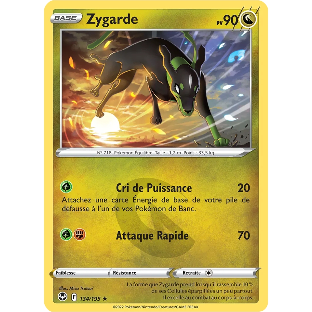 Zygarde 134/195 : Joyau Rare (Brillante) de l'extension Pokémon Tempête Argentée