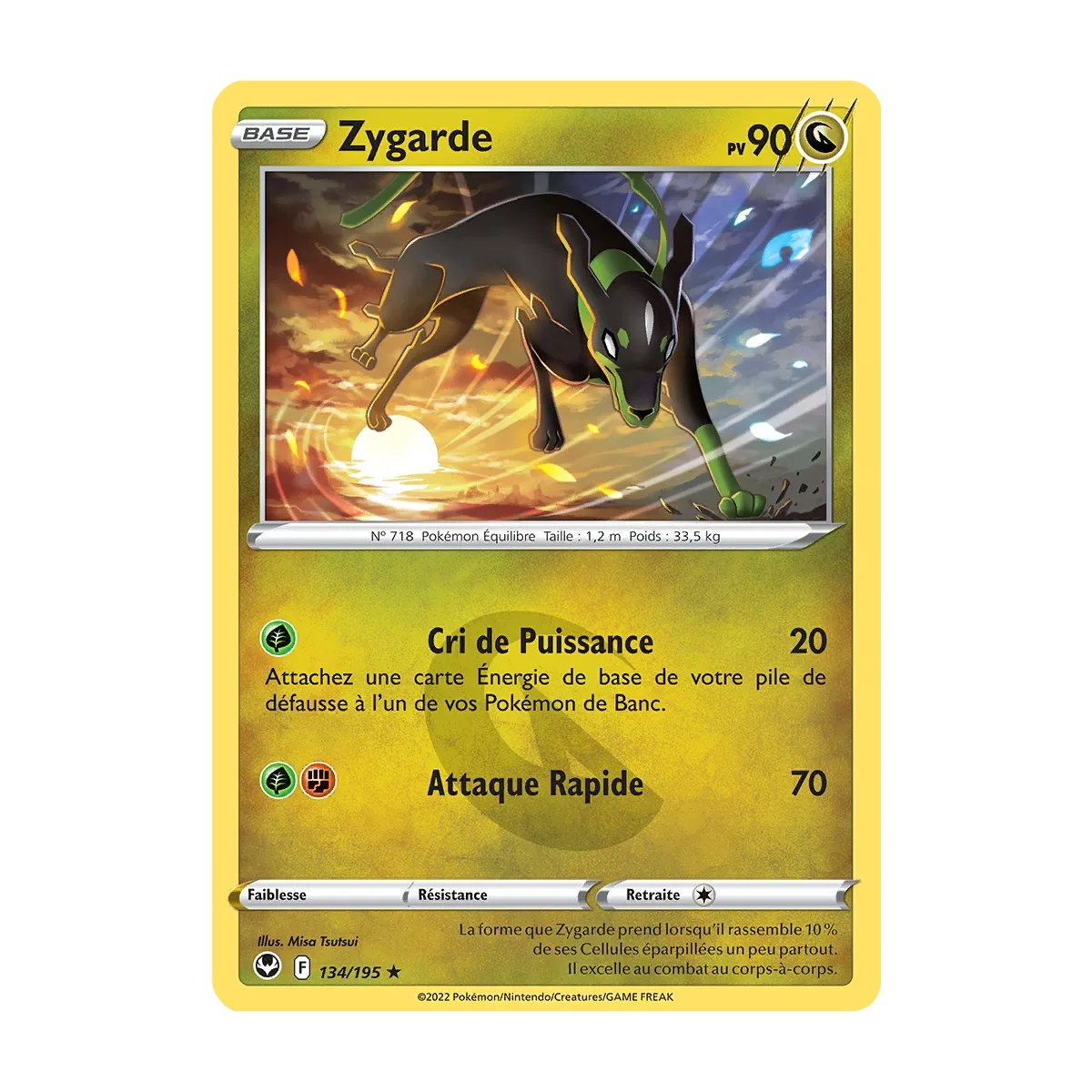 Zygarde 134/195 : Joyau Rare (Brillante) de l'extension Pokémon Tempête Argentée