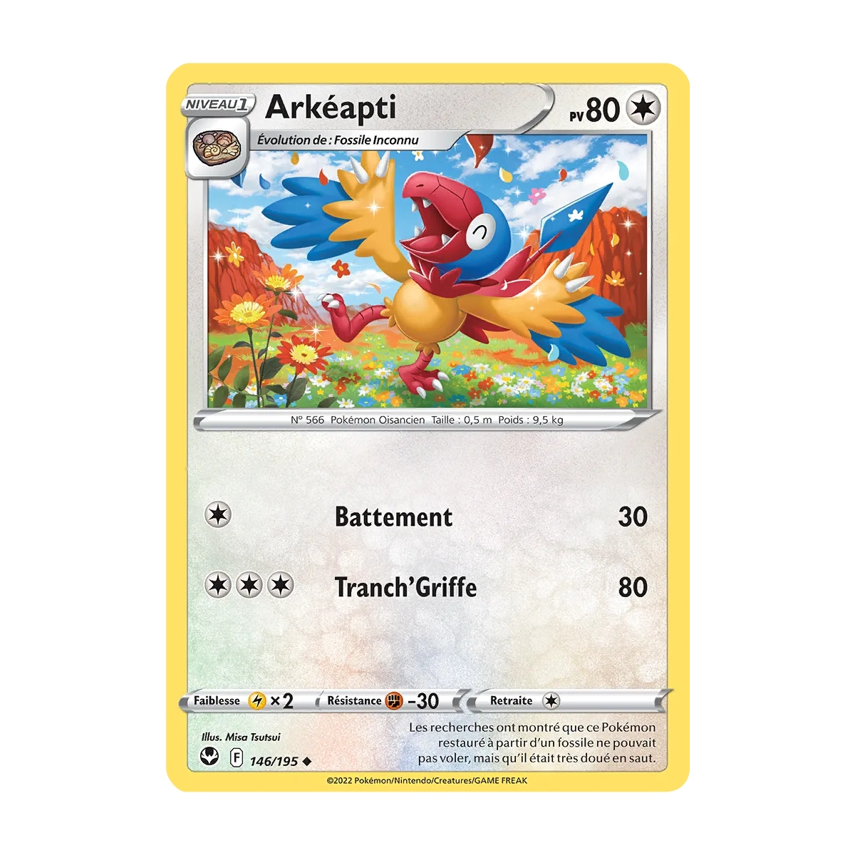 Carte Arkéapti - Peu commune (Brillante) de Pokémon Tempête Argentée 146/195