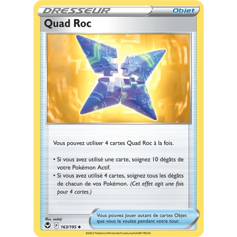 Quad Roc 163/195 : Joyau Peu commune (Brillante) de l'extension Pokémon Tempête Argentée