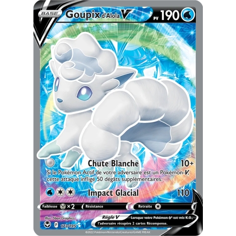 Goupix d'Alola 173/195 : Joyau Ultra rare de l'extension Pokémon Tempête Argentée