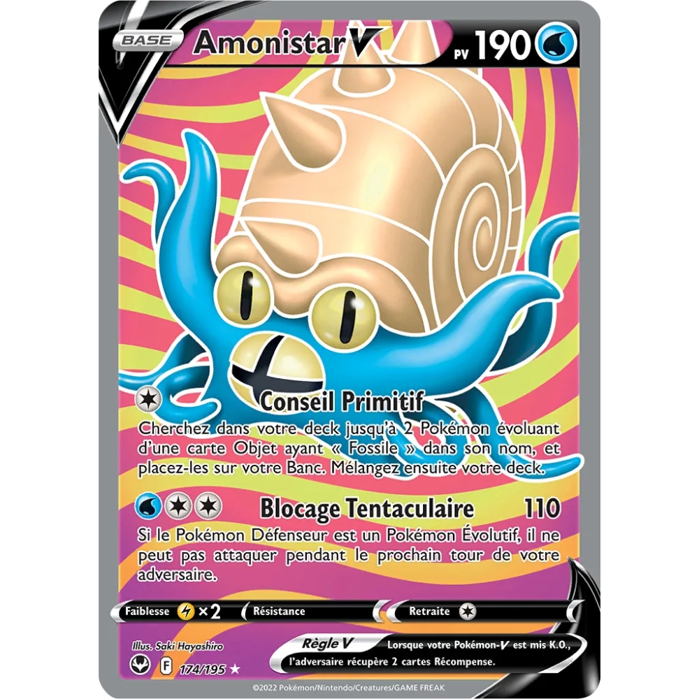 Amonistar 174/195 : Joyau Ultra rare de l'extension Pokémon Tempête Argentée