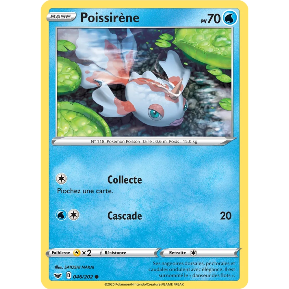 Poissirène 046/202 : Joyau Commune (Brillante) de l'extension Pokémon Épée et Bouclier