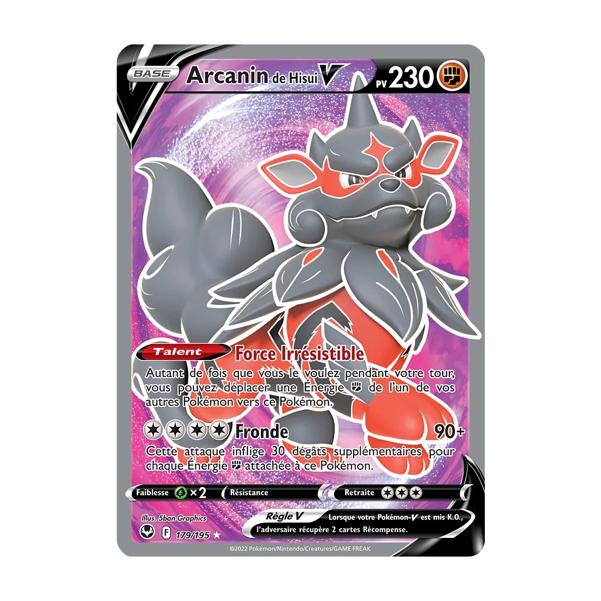 Arcanin de Hisui 179/195 : Joyau Ultra rare de l'extension Pokémon Tempête Argentée