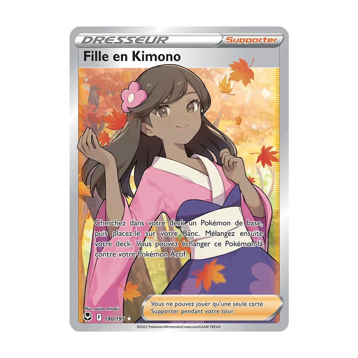 Carte Fille en Kimono - Ultra rare de Pokémon Tempête Argentée 190/195