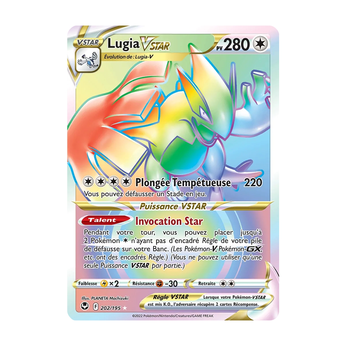 Découvrez Lugia, carte Arc-en-ciel rare de la série Tempête Argentée