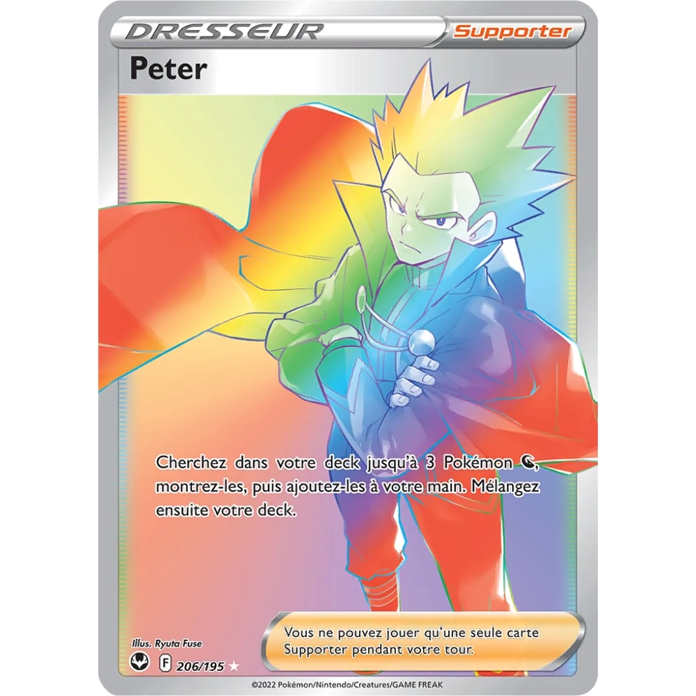 Peter 206/195 : Joyau Arc-en-ciel rare de l'extension Pokémon Tempête Argentée