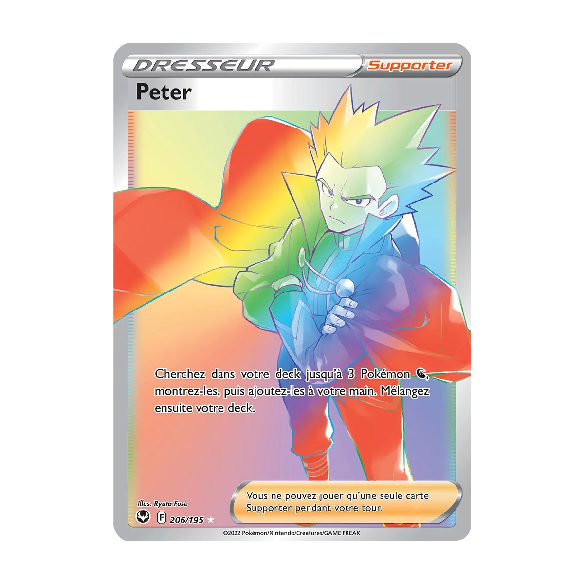 Peter 206/195 : Joyau Arc-en-ciel rare de l'extension Pokémon Tempête Argentée