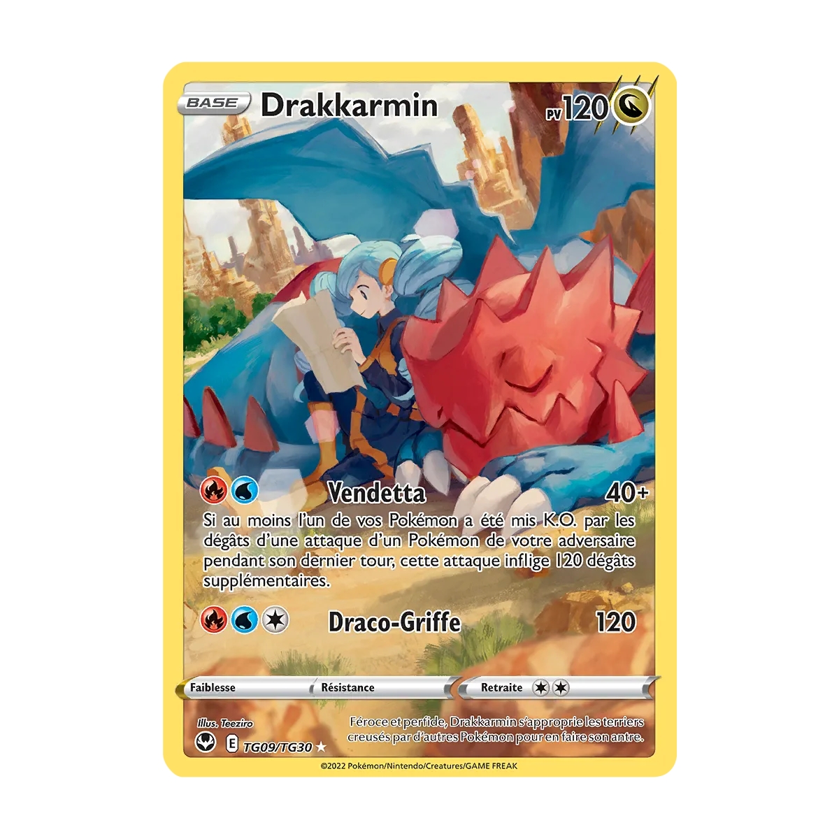 Carte Drakkarmin - Galerie des Dresseurs holographique rare de Pokémon Tempête Argentée TG09/TG30