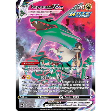 Carte Rayquaza - Galerie des Dresseurs holographique rare VMAX de Pokémon Tempête Argentée TG20/TG30