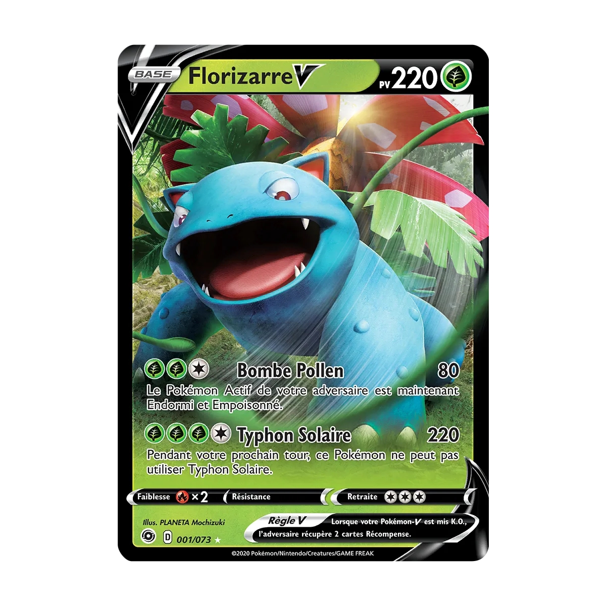 Florizarre 001/073 : Joyau Holographique rare V de l'extension Pokémon La Voie du Maître