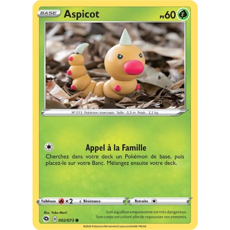 Carte Aspicot - Commune (Brillante) de Pokémon La Voie du Maître 002/073