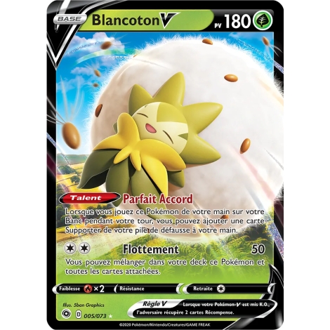 Carte Blancoton - Holographique rare V de Pokémon La Voie du Maître 005/073