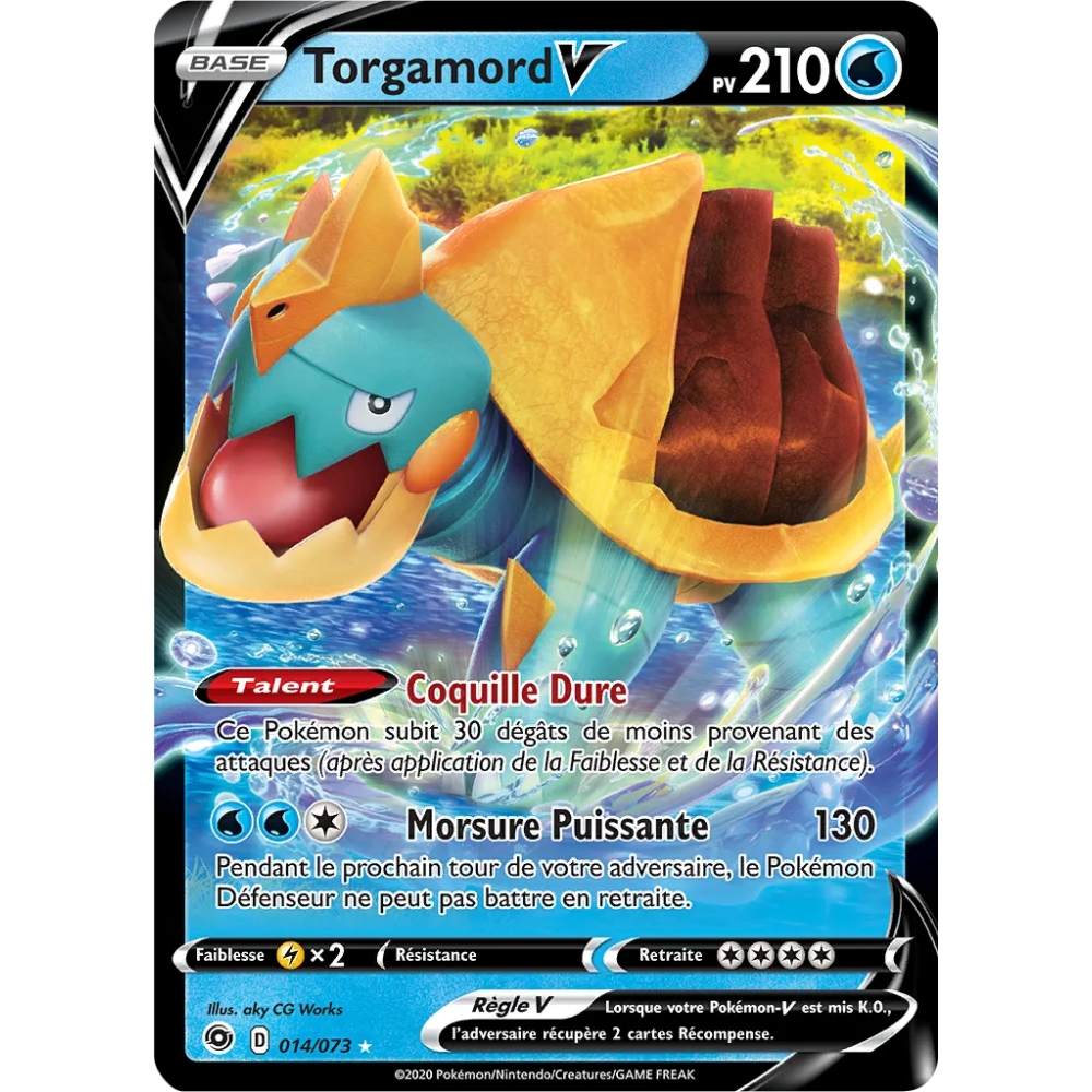 Carte Torgamord - Holographique rare V de Pokémon La Voie du Maître 014/073