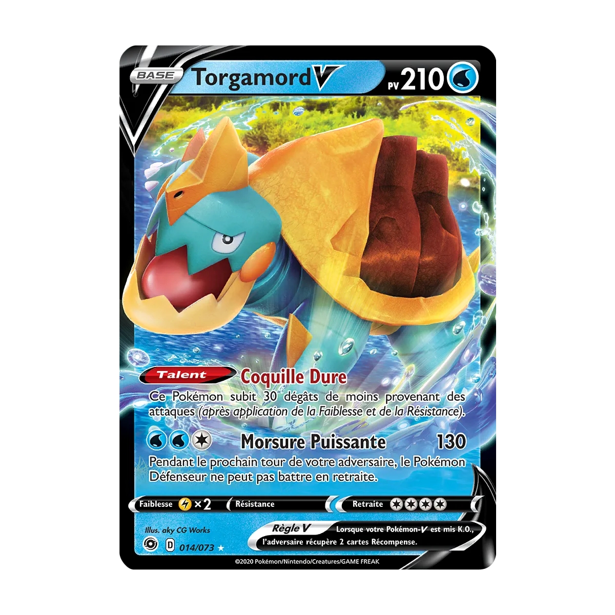 Carte Torgamord - Holographique rare V de Pokémon La Voie du Maître 014/073