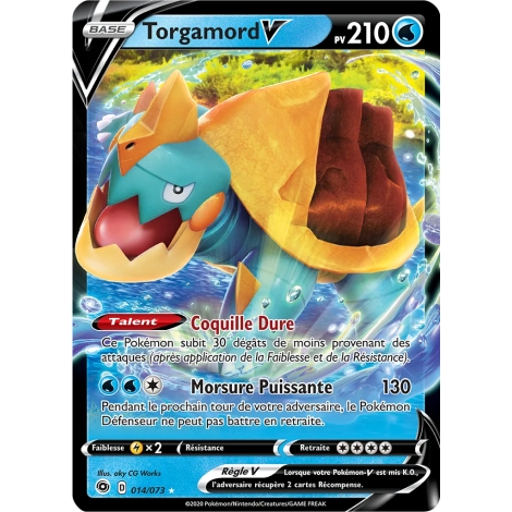 Carte Torgamord - Holographique rare V de Pokémon La Voie du Maître 014/073