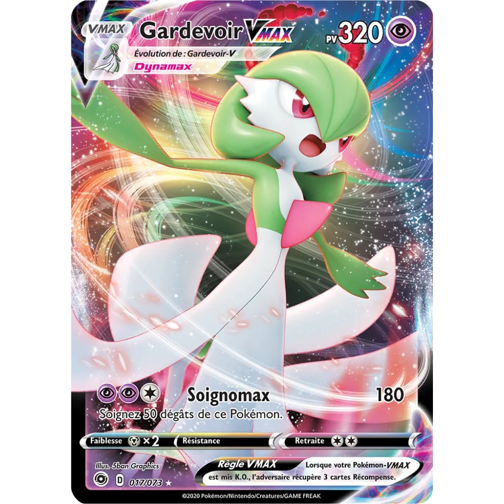 Gardevoir 017/073 : Joyau Holographique rare VMAX de l'extension Pokémon La Voie du Maître