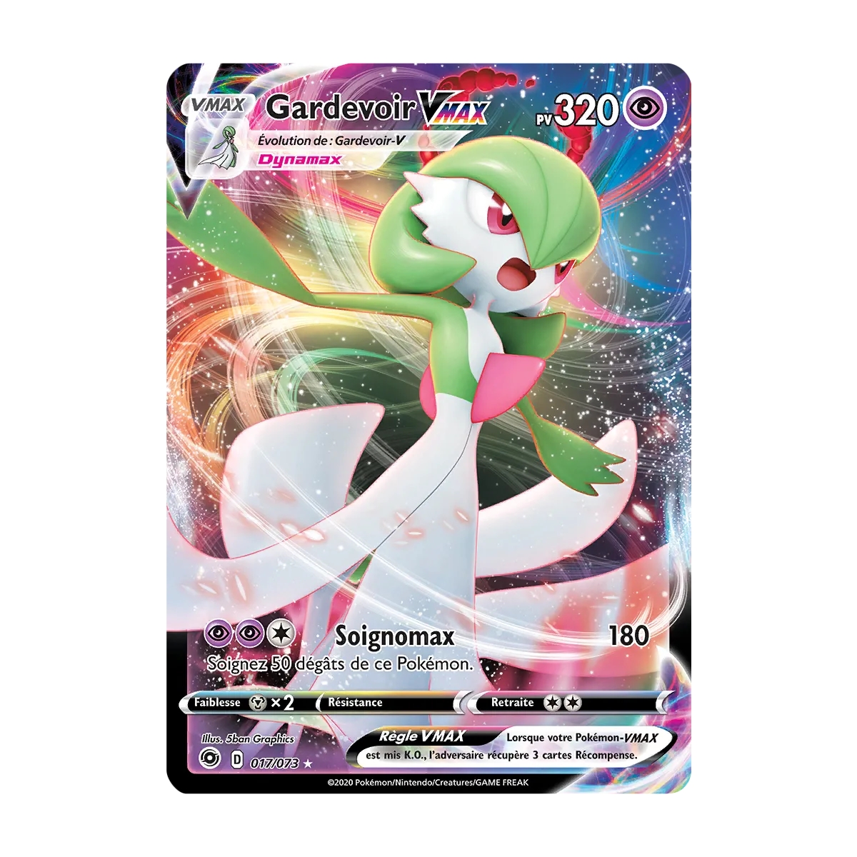 Gardevoir 017/073 : Joyau Holographique rare VMAX de l'extension Pokémon La Voie du Maître