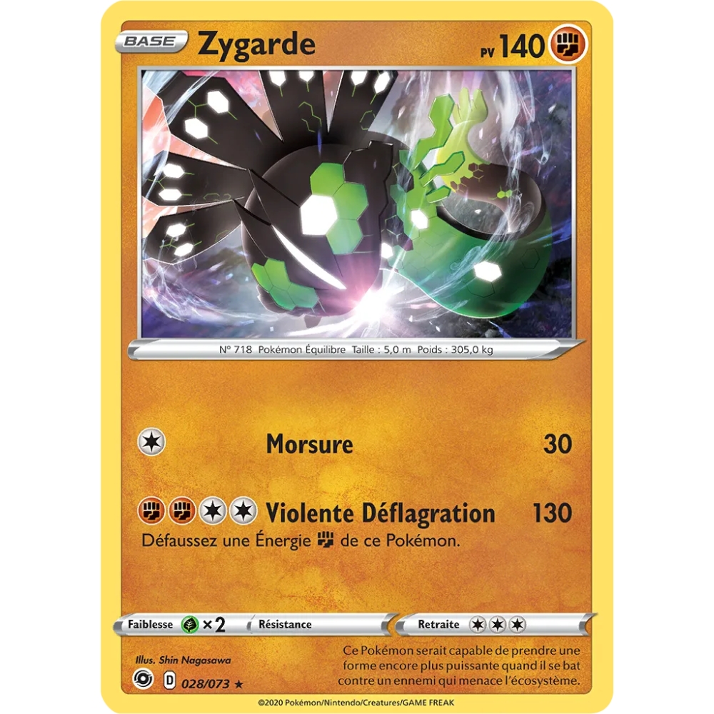 Zygarde 028/073 : Joyau Holographique rare de l'extension Pokémon La Voie du Maître