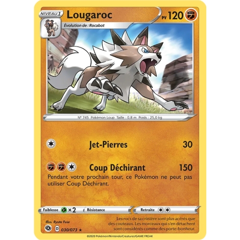 Carte Lougaroc - Holographique rare de Pokémon La Voie du Maître 030/073