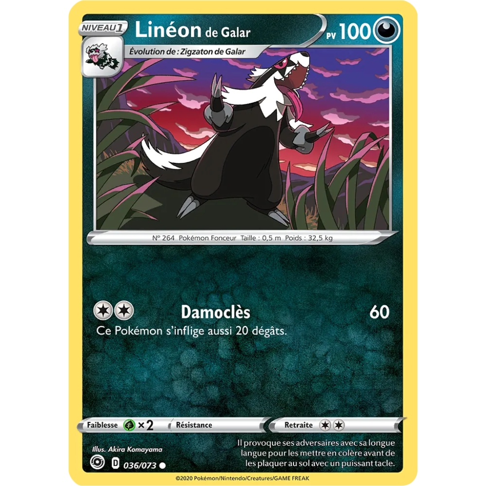 Linéon de Galar 036/073 : Joyau Commune (Brillante) de l'extension Pokémon La Voie du Maître