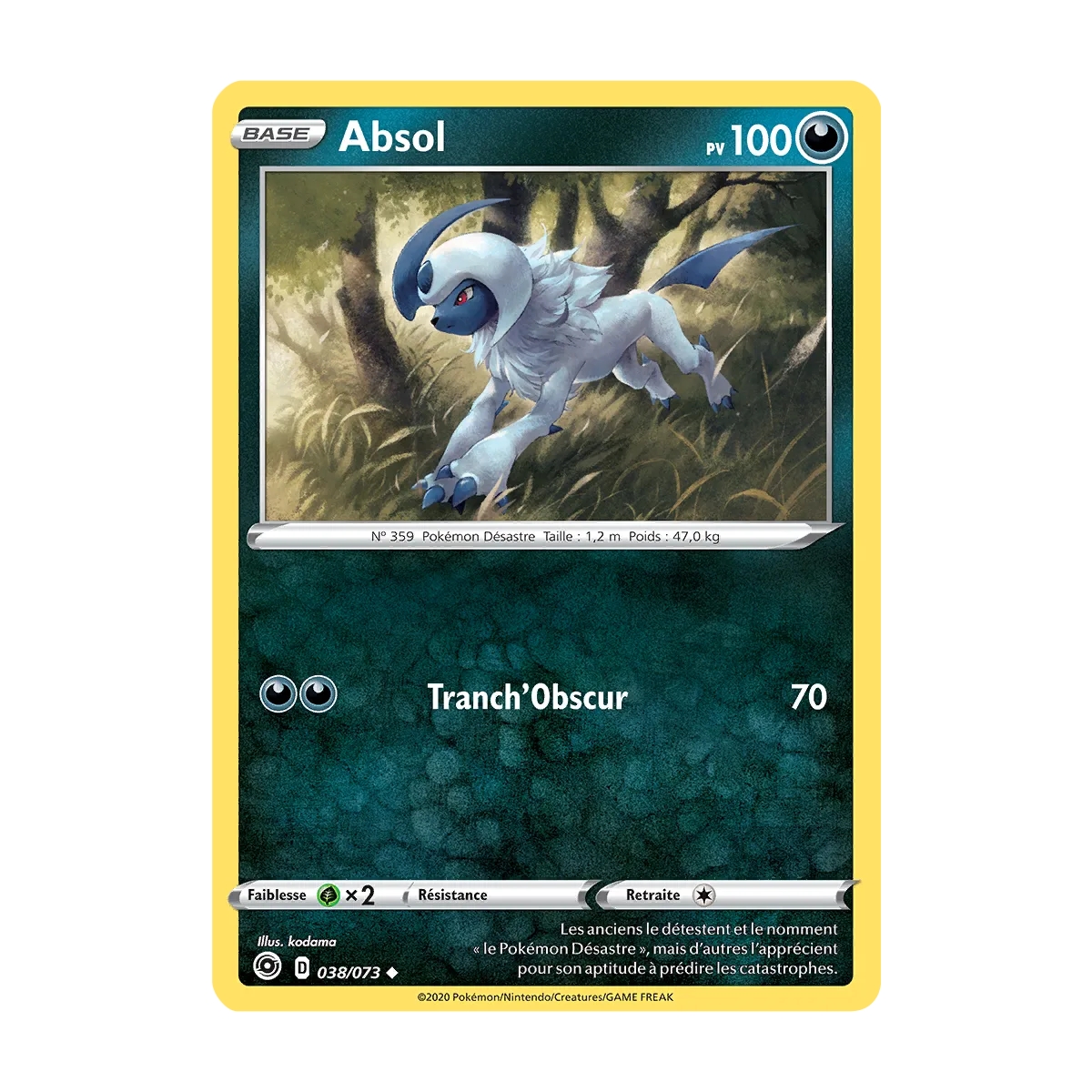 Absol 038/073 : Joyau Peu commune (Brillante) de l'extension Pokémon La Voie du Maître