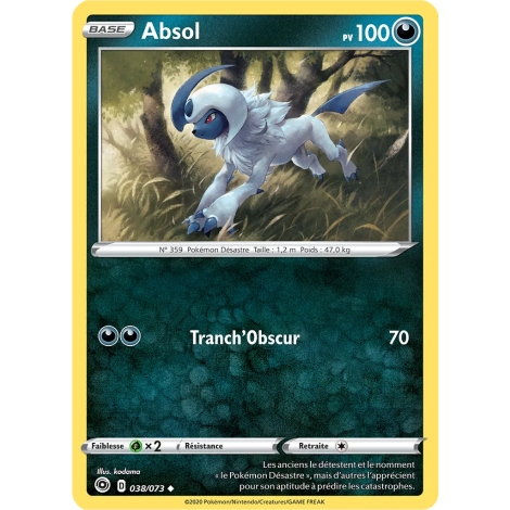 Absol 038/073 : Joyau Peu commune (Brillante) de l'extension Pokémon La Voie du Maître