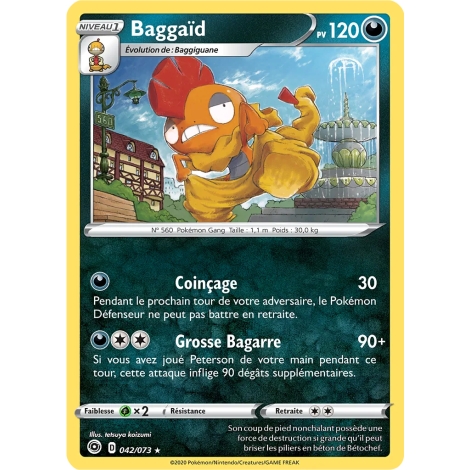 Carte Baggaïd - Holographique rare de Pokémon La Voie du Maître 042/073