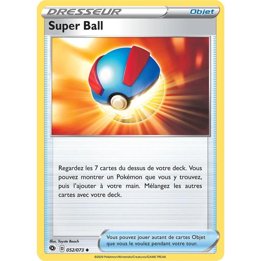 Carte Super Ball - Peu commune (Brillante) de Pokémon La Voie du Maître 052/073