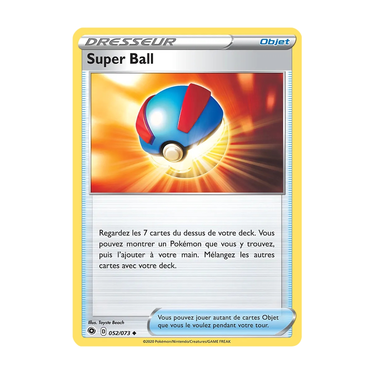 Carte Super Ball - Peu commune (Brillante) de Pokémon La Voie du Maître 052/073