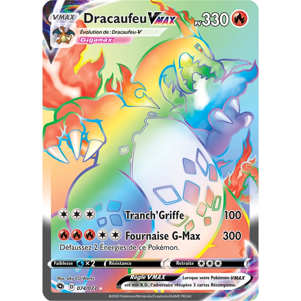 Carte Pokémon Dracaufeu VMAX 074/073 de la série La Voie du Maître
