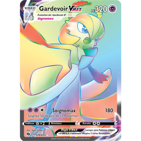 Carte Gardevoir - Arc-en-ciel rare de Pokémon La Voie du Maître 076/073