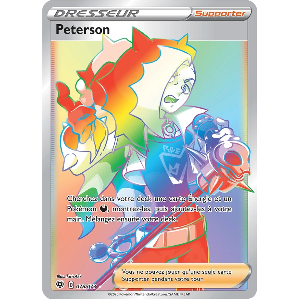 Carte Peterson - Arc-en-ciel rare de Pokémon La Voie du Maître 078/073