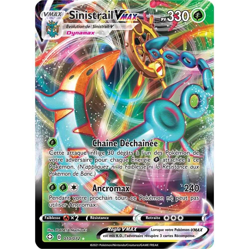 Sinistrail 010/072 : Joyau Holographique rare VMAX de l'extension Pokémon Destinées Radieuses