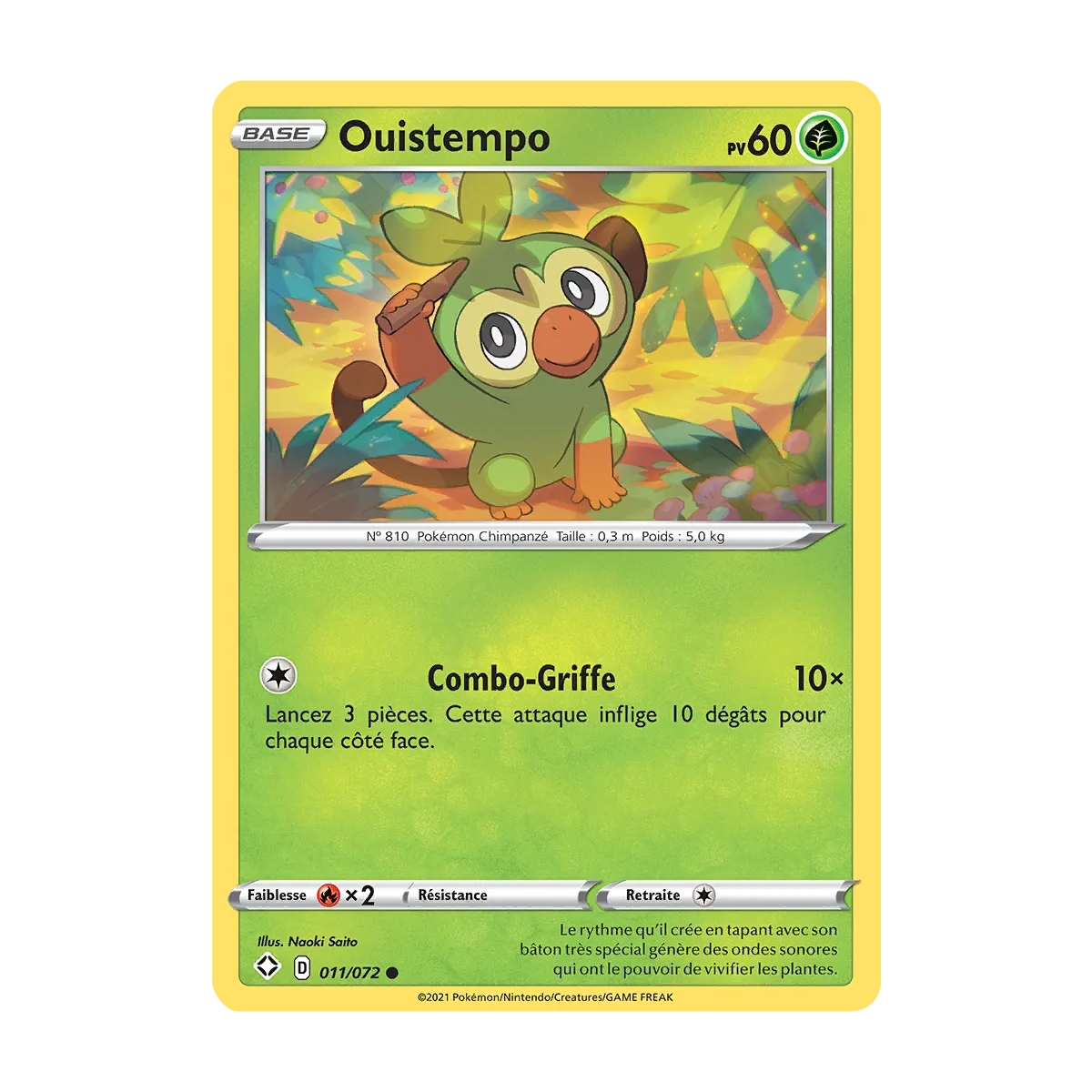 Carte Ouistempo - Commune (Brillante) de Pokémon Destinées Radieuses 011/072