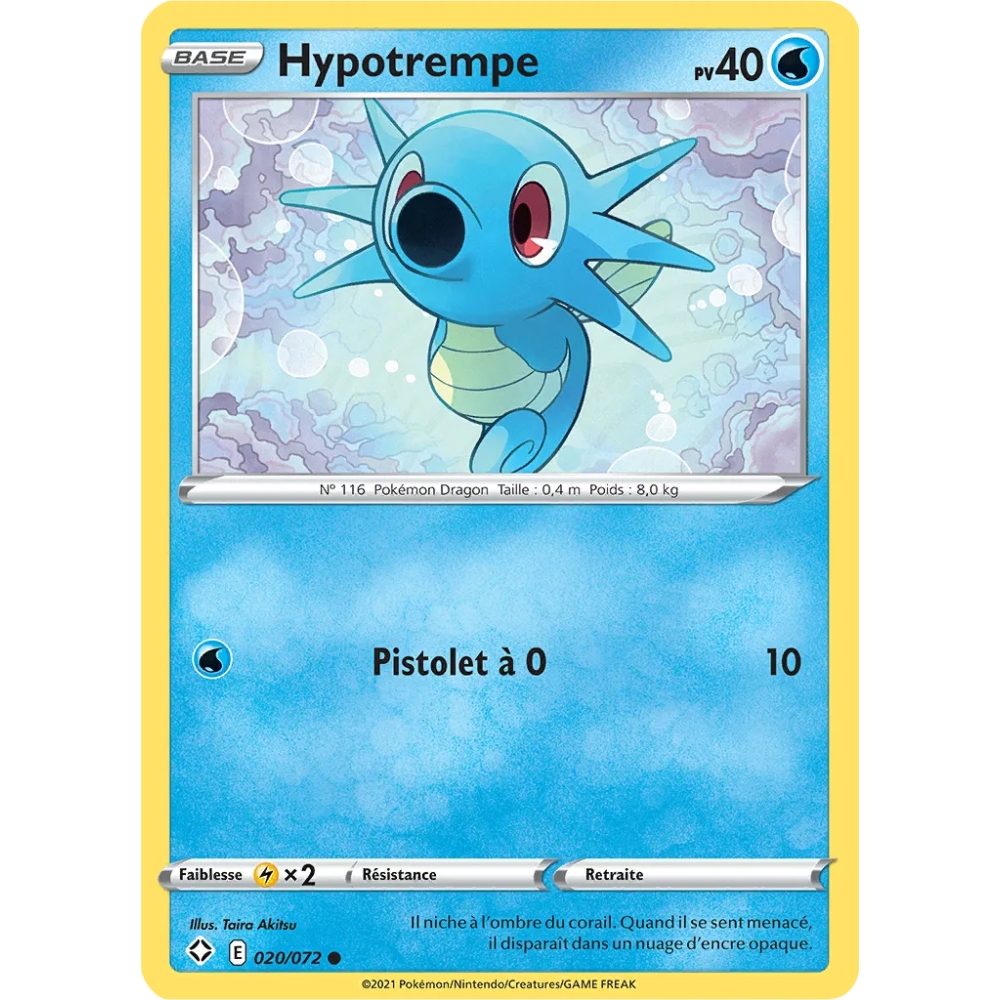 Carte Hypotrempe - Commune (Brillante) de Pokémon Destinées Radieuses 020/072