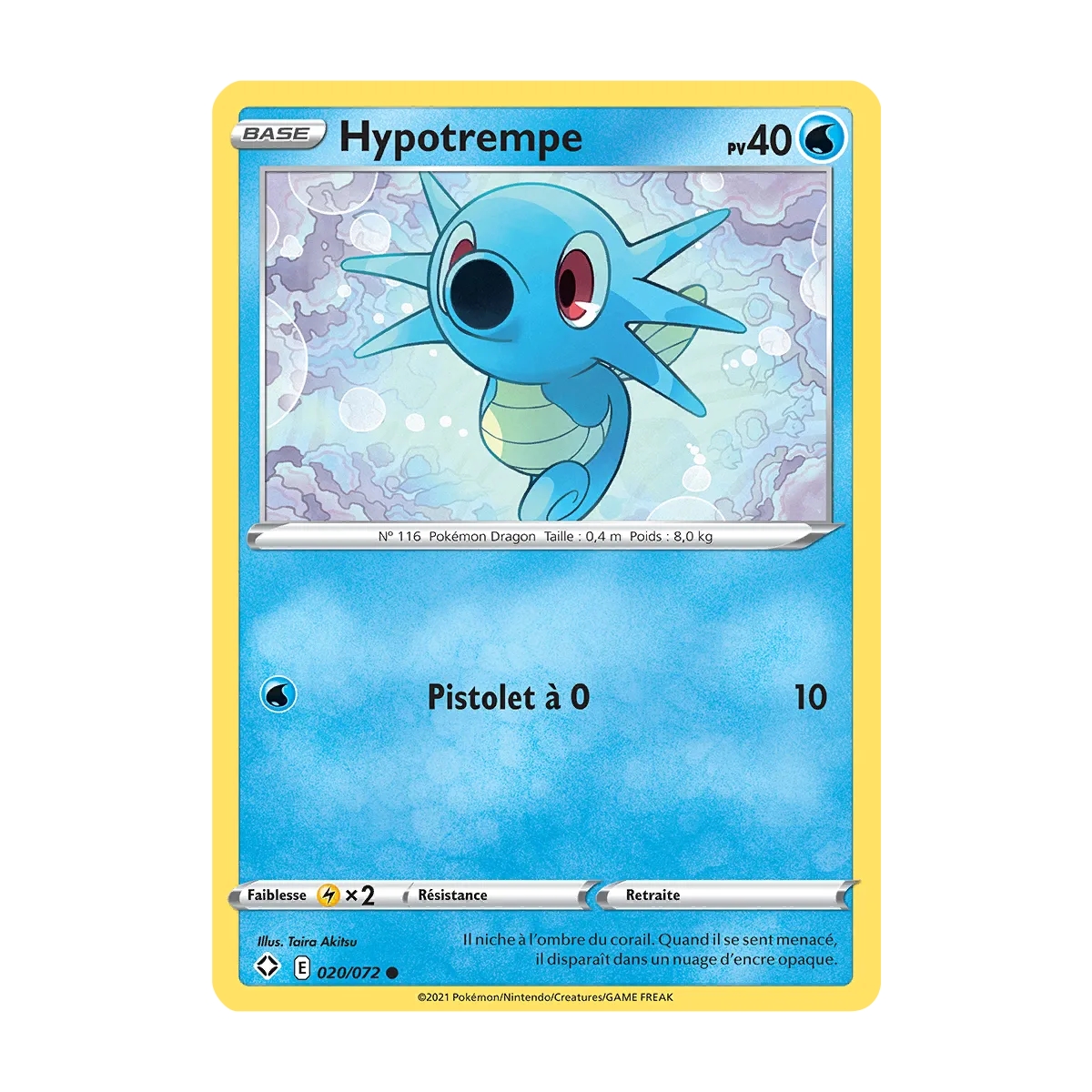 Carte Hypotrempe - Commune (Brillante) de Pokémon Destinées Radieuses  020/072