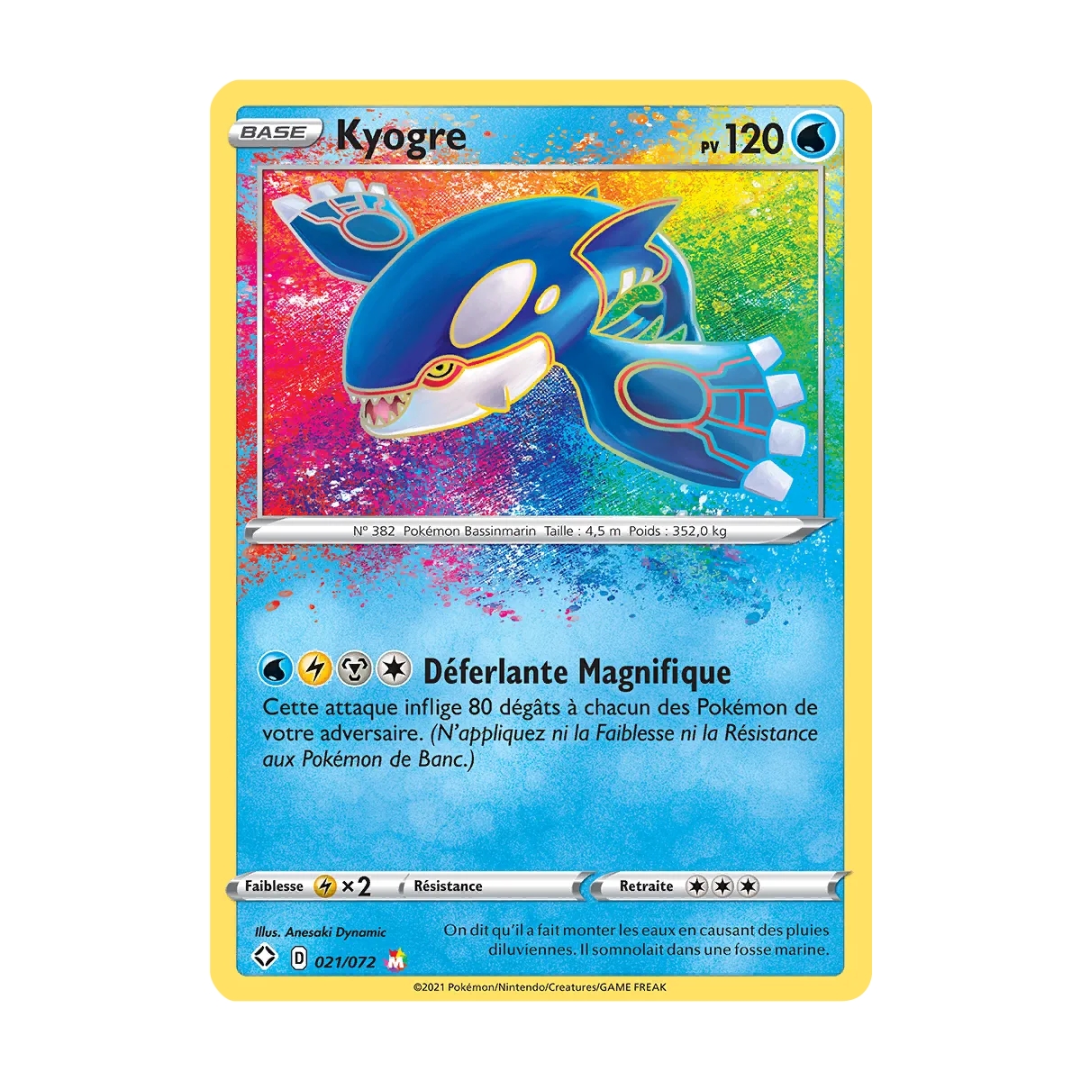 Kyogre 021/072 : Joyau Magnifique rare Destinées Radieuses