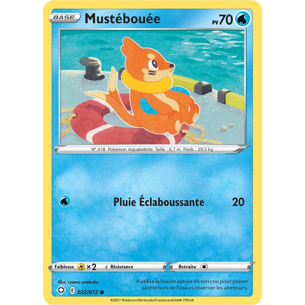 Carte Mustébouée - Commune (Brillante) de Pokémon Destinées Radieuses 022/072