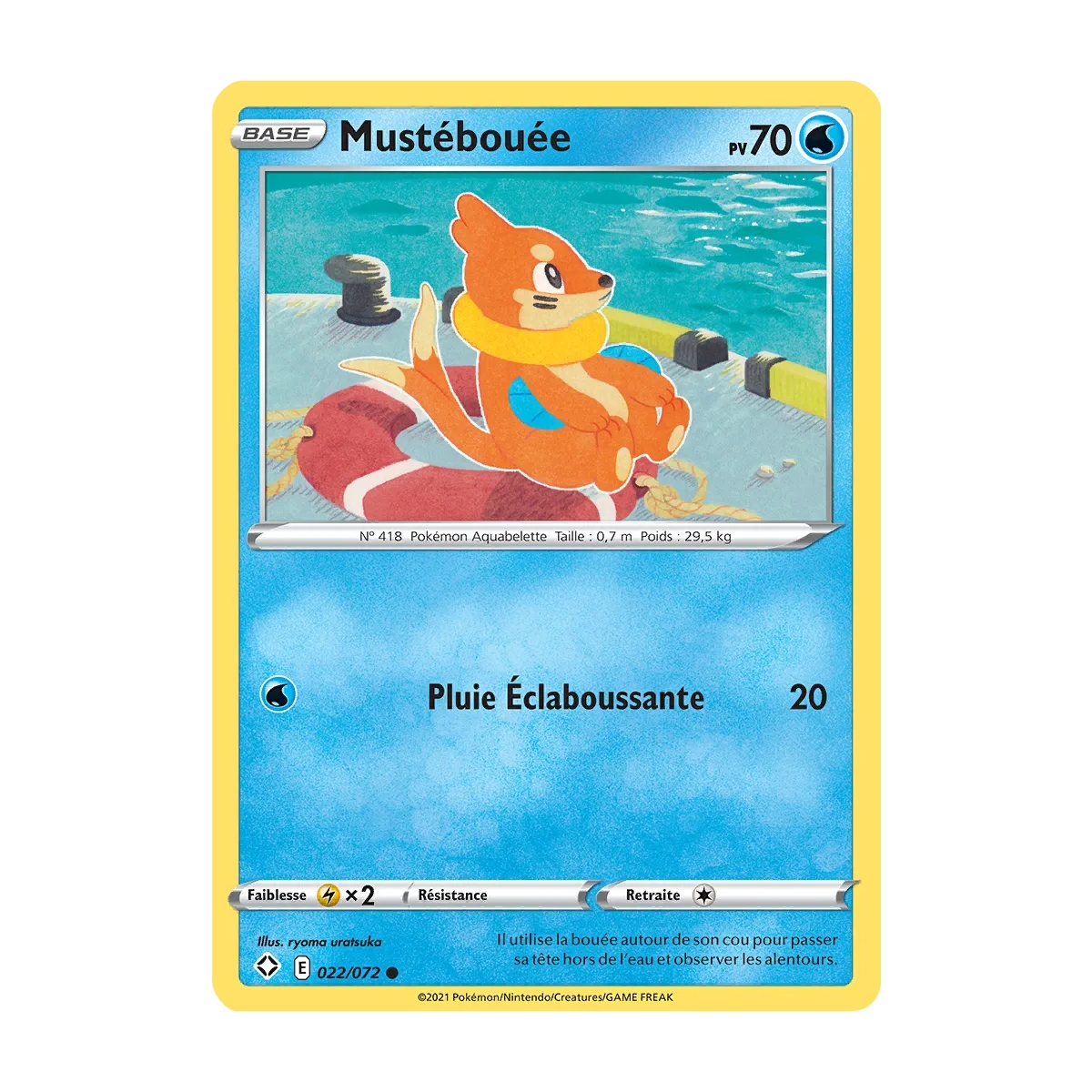 Carte Mustébouée - Commune (Brillante) de Pokémon Destinées Radieuses 022/072