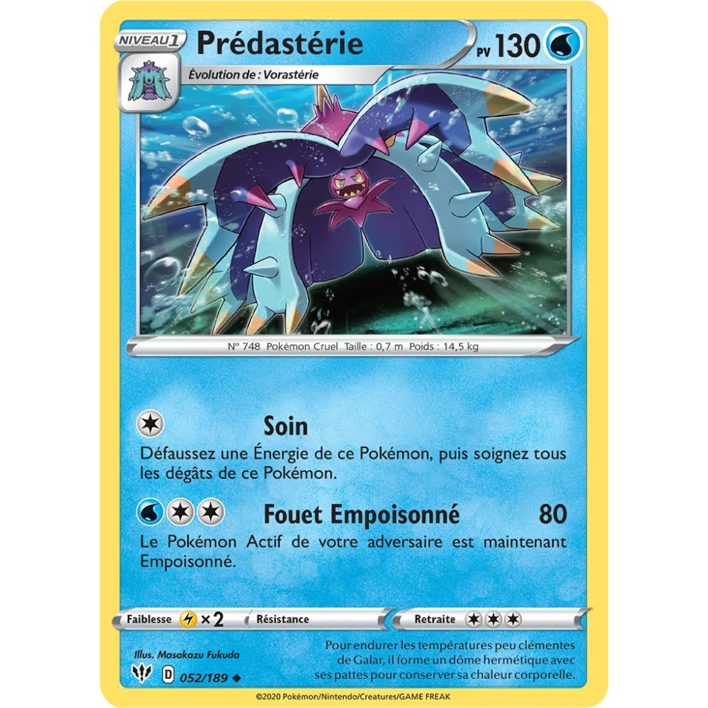 Prédastérie 052/189 : Joyau Peu commune (Brillante) de l'extension Pokémon Épée et Bouclier Ténèbres Embrasées