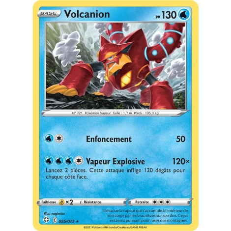 Volcanion 025/072 : Joyau Rare (Brillante) de l'extension Pokémon Destinées Radieuses