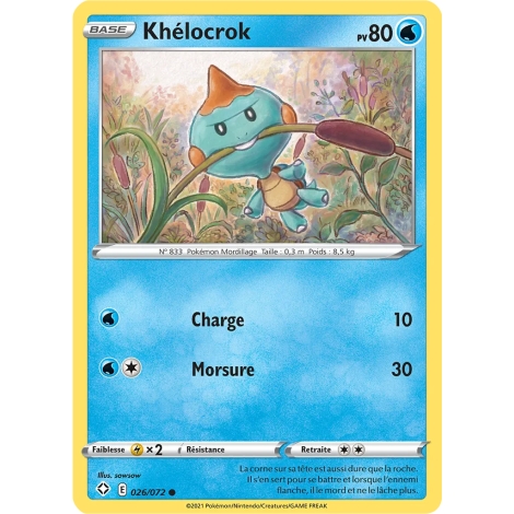 Carte Khélocrok - Commune (Brillante) de Pokémon Destinées Radieuses 026/072