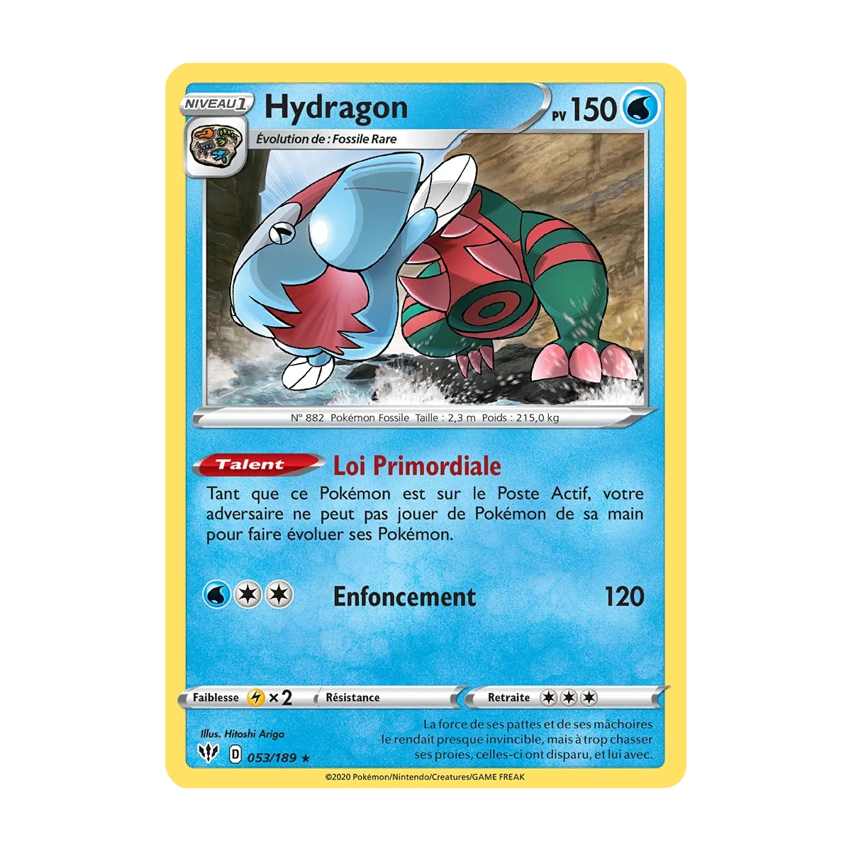 Hydragon 053/189 : Joyau Holographique rare de l'extension Pokémon Épée et Bouclier Ténèbres Embrasées